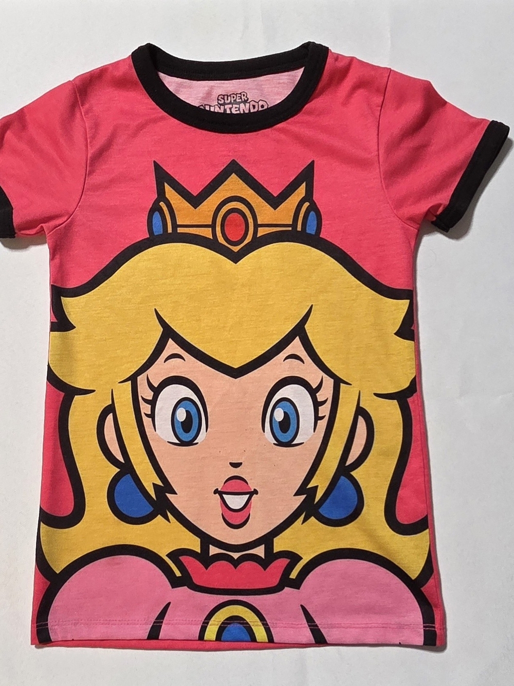 Super Nintendo World Princess Peach Pink Ringer T-Shirt Universal Studios Youth